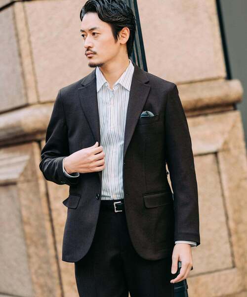 EDIFICE(エディフィス)の「ラフ ツイル2ボタン ジャケット【セットアップ着用可】(テーラードジャケット・メンズ・ブラック/ブラウン/ベージュ・X-LARGE/LARGE/MEDIUM/SMALL)」の14枚目の写真