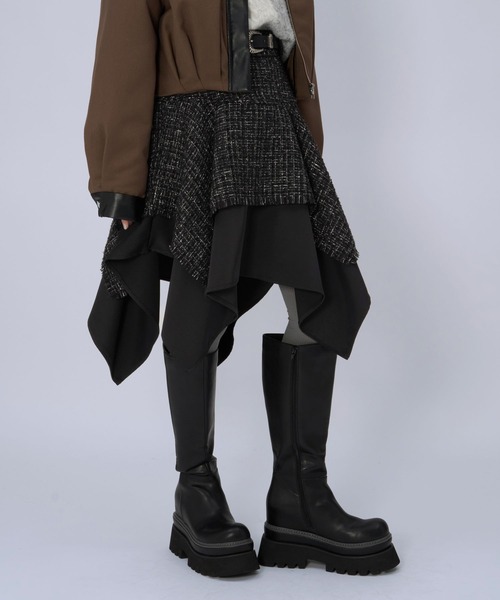 HARE(ハレ)の「ラメツイードイレヘムミニスカート(HARE)(スカート・レディース・ブラック/ネイビー・FREE)」の12枚目の写真