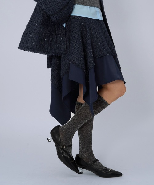 HARE(ハレ)の「ラメツイードイレヘムミニスカート(HARE)(スカート・レディース・ブラック/ネイビー・FREE)」の14枚目の写真