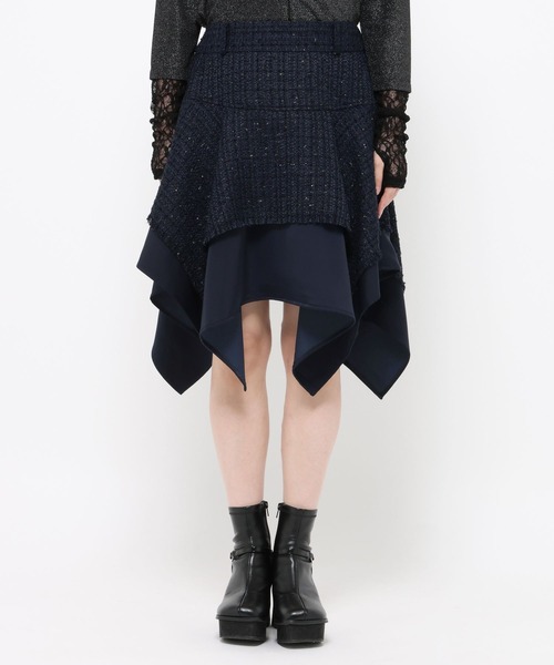 HARE(ハレ)の「ラメツイードイレヘムミニスカート(HARE)(スカート・レディース・ブラック/ネイビー・FREE)」の16枚目の写真