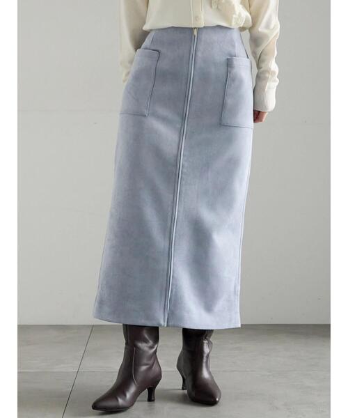 Te chichi（テチチ）の「ボンディングスエードタイトスカート（スカート・レディース・チャコールグレー/ブルー・F）」の14枚目の写真