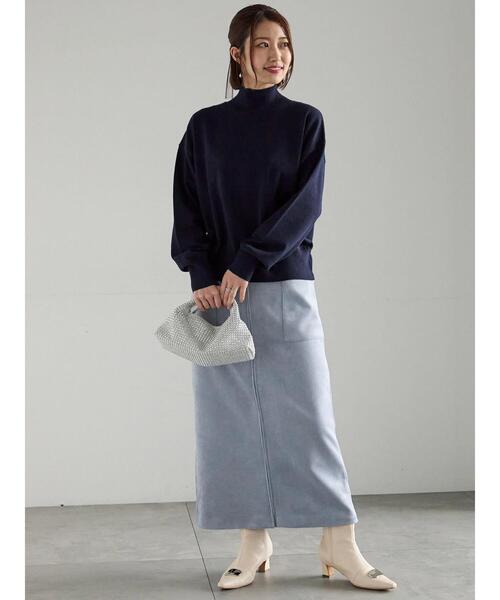 Te chichi（テチチ）の「ボンディングスエードタイトスカート（スカート・レディース・チャコールグレー/ブルー・F）」の18枚目の写真