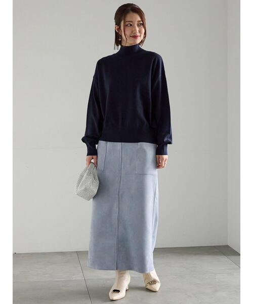 Te chichi（テチチ）の「ボンディングスエードタイトスカート（スカート・レディース・チャコールグレー/ブルー・F）」の19枚目の写真