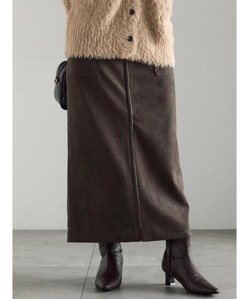 Te chichi（テチチ）の「ボンディングスエードタイトスカート（スカート・レディース・チャコールグレー/ブルー・F）」の10枚目の写真