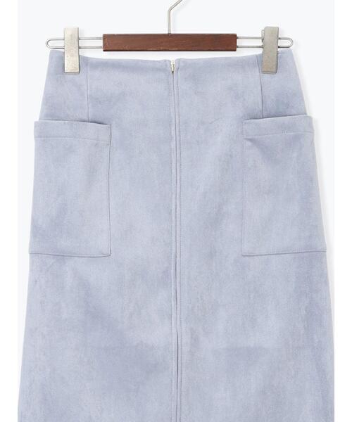 Te chichi（テチチ）の「ボンディングスエードタイトスカート（スカート・レディース・チャコールグレー/ブルー・F）」の3枚目の写真