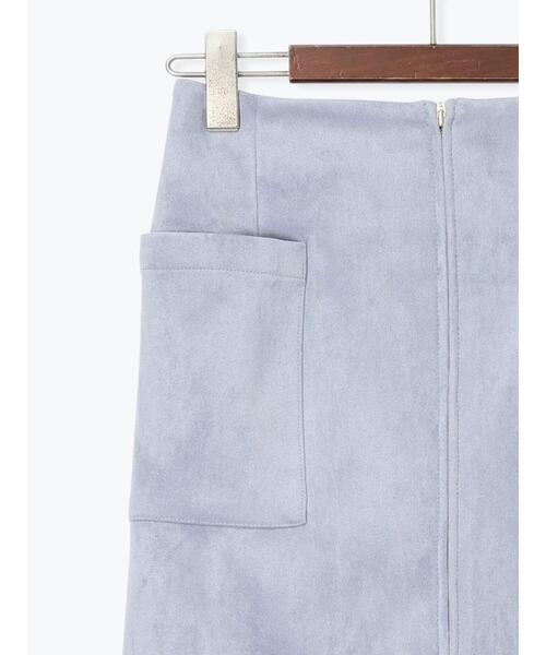 Te chichi（テチチ）の「ボンディングスエードタイトスカート（スカート・レディース・チャコールグレー/ブルー・F）」の4枚目の写真