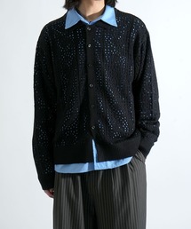 crochet style polo cardigan / クロシェ編み風ポロカーディガン 短丈 メッシュニット シアー サマーニット ポロカーデ