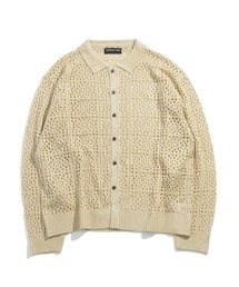 Starting Over（スターティングオーバー）の「crochet style polo cardigan / クロシェ編み風ポロカーディガン 短丈 メッシュニット シアー サマーニット ポロカーデ（カーディガン/ボレロ）」
