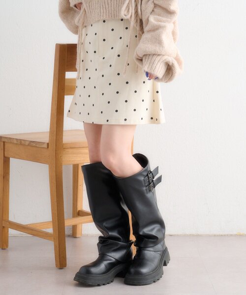 w closet（ダブルクローゼット）の「ドットミニスカパン（スカート・レディース・オフホワイト/ブラック・MEDIUM/SMALL）」の5枚目の写真