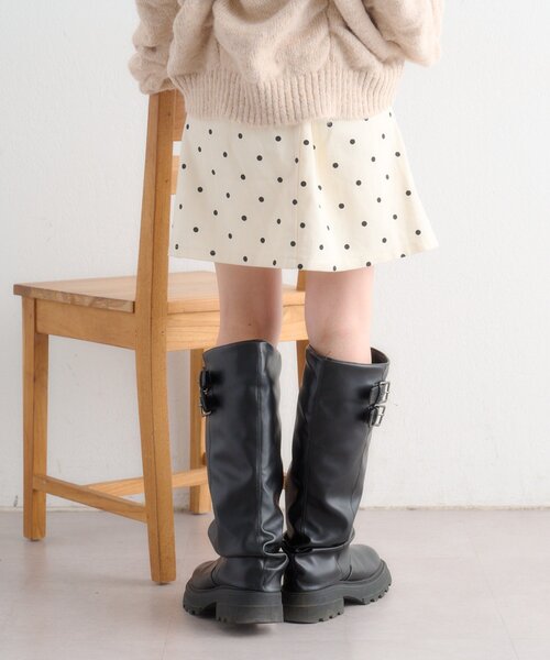 w closet（ダブルクローゼット）の「ドットミニスカパン（スカート・レディース・オフホワイト/ブラック・MEDIUM/SMALL）」の6枚目の写真