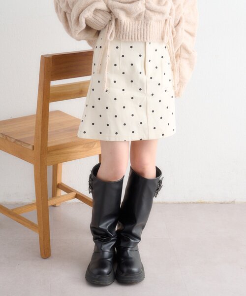 w closet（ダブルクローゼット）の「ドットミニスカパン（スカート・レディース・オフホワイト/ブラック・MEDIUM/SMALL）」の8枚目の写真