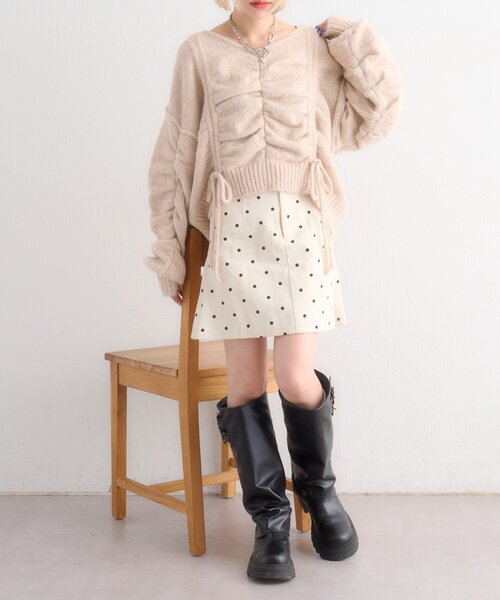 w closet（ダブルクローゼット）の「ドットミニスカパン（スカート・レディース・オフホワイト/ブラック・MEDIUM/SMALL）」の9枚目の写真