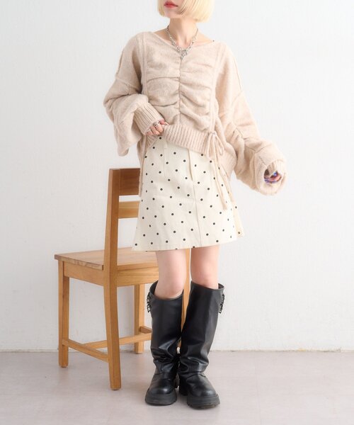 w closet（ダブルクローゼット）の「ドットミニスカパン（スカート・レディース・オフホワイト/ブラック・MEDIUM/SMALL）」の13枚目の写真