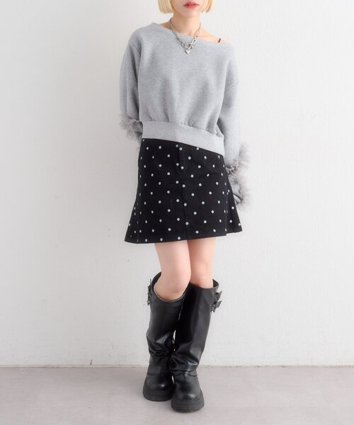 w closet（ダブルクローゼット）の「ドットミニスカパン（スカート・レディース・オフホワイト/ブラック・MEDIUM/SMALL）」の22枚目の写真