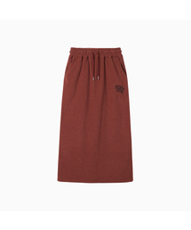 Terry Fleece Long Skirt_Red