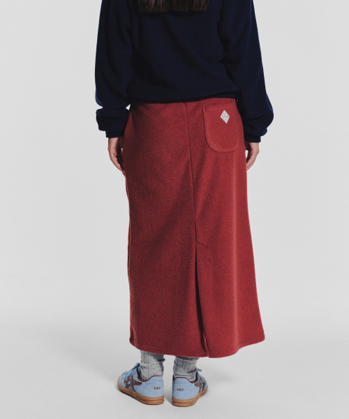 MENASOO（ミナス）の「Terry Fleece Long Skirt_Red（スカート・レディース・レッド・1/2）」の3枚目の写真
