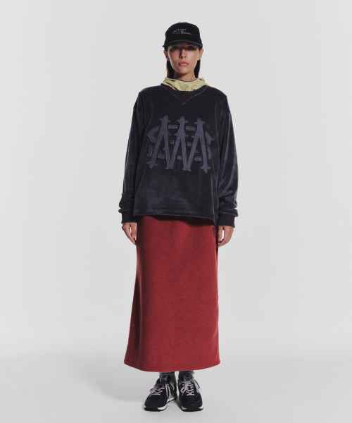 MENASOO（ミナス）の「Terry Fleece Long Skirt_Red（スカート・レディース・レッド・1/2）」の7枚目の写真