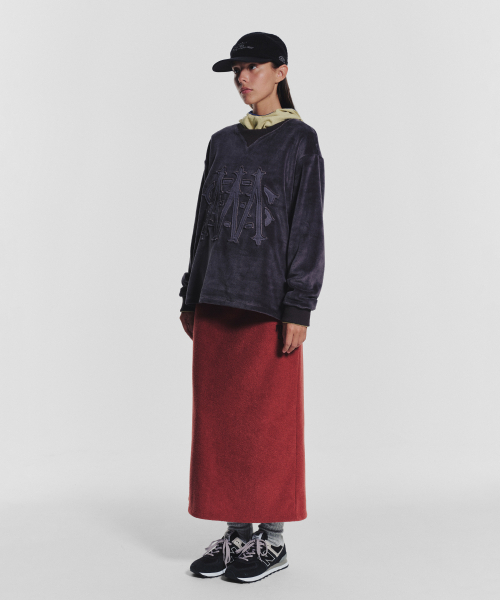 MENASOO（ミナス）の「Terry Fleece Long Skirt_Red（スカート・レディース・レッド・1/2）」の8枚目の写真