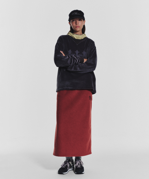 MENASOO（ミナス）の「Terry Fleece Long Skirt_Red（スカート・レディース・レッド・1/2）」の11枚目の写真