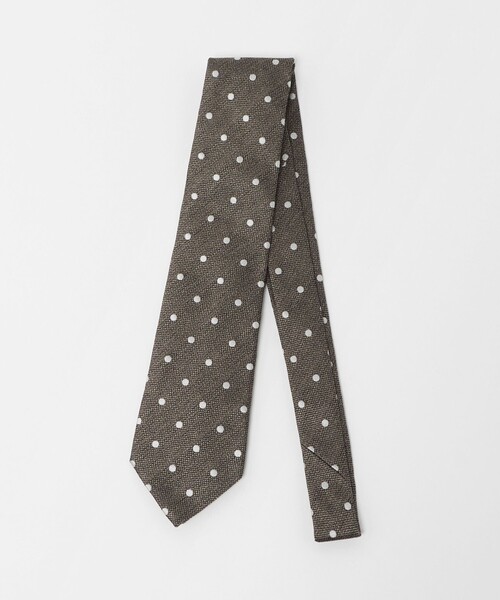 UNITED ARROWS(ユナイテッドアローズ)の「ビアンキ ドット ジャガード ネクタイ(ネクタイ・メンズ・ベージュ/ブラック/ダークグレー・FREE)」の1枚目の写真