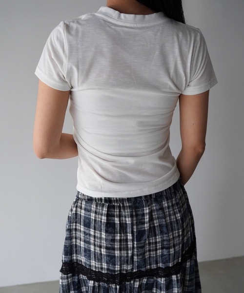 SANSeLF（サンセルフ）の「【SANSeLF】アップルラインデザインTシャツ saw26s011（Tシャツ/カットソー・レディース・ホワイト・FREE）」の5枚目の写真