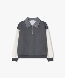 LIBERCLASSY（リバークラッシー）の「[24FW] LKW41452 グレー スタジアム ハーフジップ Tシャツ（その他トップス）」