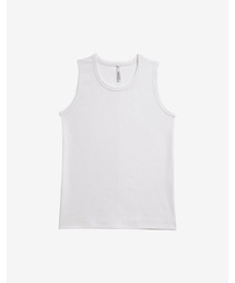 MERGO（メルゴ）の「ウーマンスリムコットンスリーブレス[ホワイト]（Tシャツ/カットソー）」