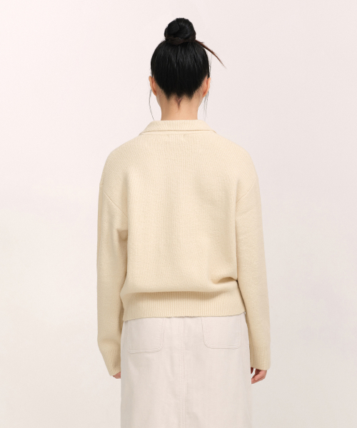 MUSINSA STANDARD WOMAN（ムシンサスタンダードウーマン）の「ウィメンズソフトブークルカラー ニット [クリーム]（ニット/セーター・レディース・その他・SMALL/MEDIUM/LARGE/X-SMALL）」の3枚目の写真