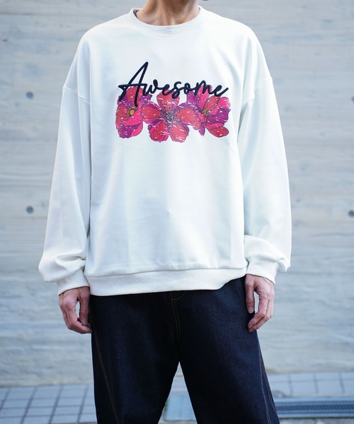 ATELANE(アテレーン)の「ATELANE / レーヨンMIXポンチ/フラワー/トラ/プルオーバー(スウェット・メンズ・杢グレー/オフホワイト/ブラック系その他/ブラック/ホワイト・LARGE/X-LARGE/MEDIUM)」の2枚目の写真