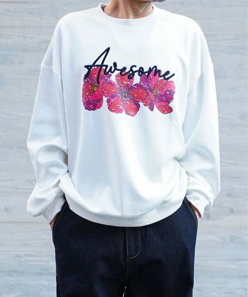 ATELANE(アテレーン)の「ATELANE / レーヨンMIXポンチ/フラワー/トラ/プルオーバー(スウェット・メンズ・杢グレー/オフホワイト/ブラック系その他/ブラック/ホワイト・LARGE/X-LARGE/MEDIUM)」の7枚目の写真