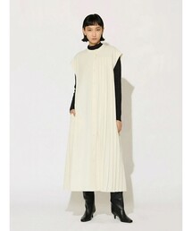 MIDIUMISOLID for Ladies アシンメトリープリーツノースリーブワンピース