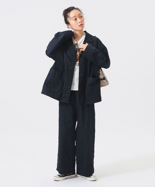 BEAMS BOY（ビームスボーイ）の「リンクル パンツ（スラックス・レディース・ホワイト系その他7/ネイビー・2/1）」の6枚目の写真