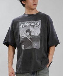 THRASHER/スラッシャー 半袖 Tシャツ フロントプリント バックプリント 古着風 ヴィンテージ加工 262TH1ST083