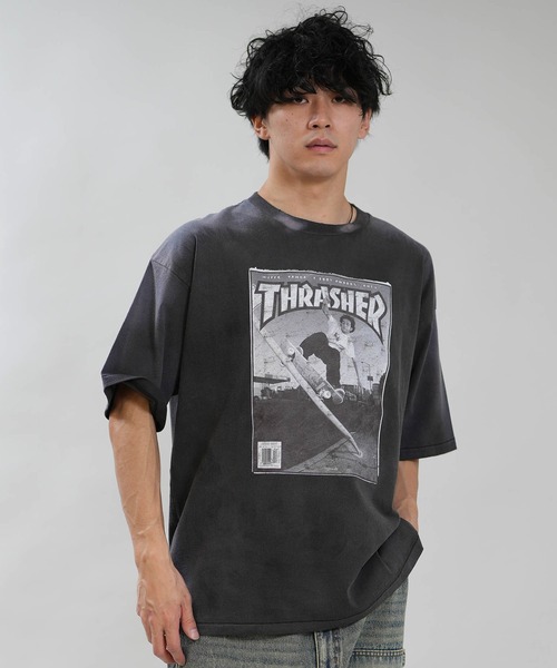 THRASHER（スラッシャー）の「THRASHER/スラッシャー 半袖 Tシャツ フロントプリント バックプリント 古着風 ヴィンテージ加工 262TH1ST083（Tシャツ/カットソー・メンズ・ブラック/アイボリー・L/M/XL）」の7枚目の写真