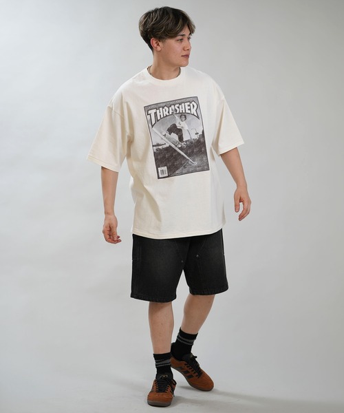 THRASHER（スラッシャー）の「THRASHER/スラッシャー 半袖 Tシャツ フロントプリント バックプリント 古着風 ヴィンテージ加工 262TH1ST083（Tシャツ/カットソー・メンズ・ブラック/アイボリー・L/M/XL）」の3枚目の写真