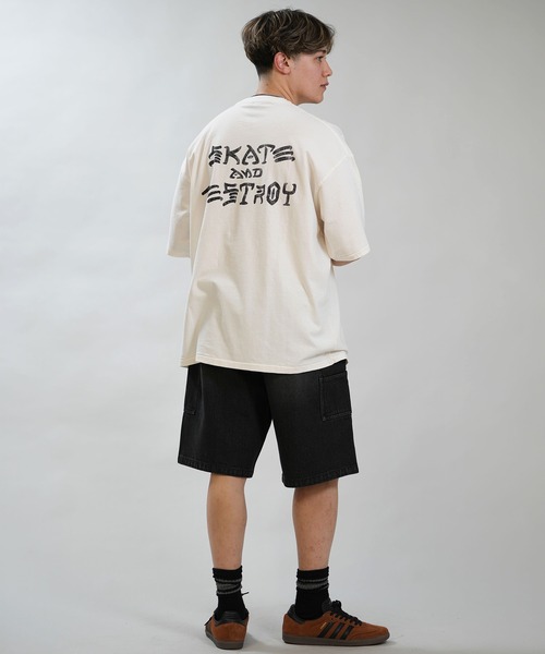 THRASHER（スラッシャー）の「THRASHER/スラッシャー 半袖 Tシャツ フロントプリント バックプリント 古着風 ヴィンテージ加工 262TH1ST083（Tシャツ/カットソー・メンズ・ブラック/アイボリー・L/M/XL）」の4枚目の写真