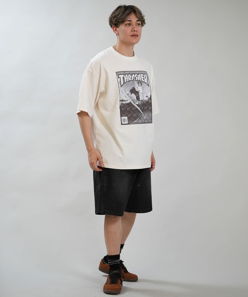 THRASHER（スラッシャー）の「THRASHER/スラッシャー 半袖 Tシャツ フロントプリント バックプリント 古着風 ヴィンテージ加工 262TH1ST083（Tシャツ/カットソー・メンズ・ブラック/アイボリー・L/M/XL）」の6枚目の写真