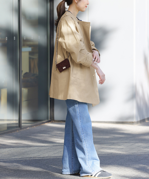 JOURNAL STANDARD relume（ジャーナルスタンダード　レリューム）の「［26SS新作 / 洗濯機洗い可］ノーカラートレンチコート（トレンチコート・レディース・ベージュ/ネイビー・FREE）」の6枚目の写真