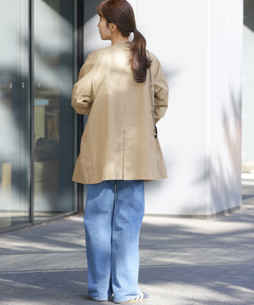 JOURNAL STANDARD relume（ジャーナルスタンダード　レリューム）の「［26SS新作 / 洗濯機洗い可］ノーカラートレンチコート（トレンチコート・レディース・ベージュ/ネイビー・FREE）」の7枚目の写真