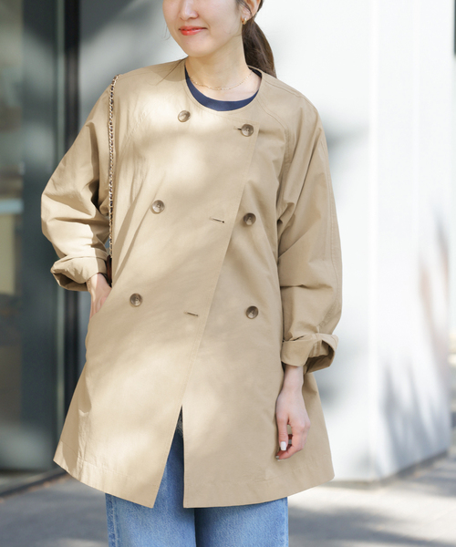 JOURNAL STANDARD relume（ジャーナルスタンダード　レリューム）の「［26SS新作 / 洗濯機洗い可］ノーカラートレンチコート（トレンチコート・レディース・ベージュ/ネイビー・FREE）」の13枚目の写真