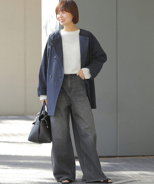 JOURNAL STANDARD relume（ジャーナルスタンダード　レリューム）の「［26SS新作 / 洗濯機洗い可］ノーカラートレンチコート（トレンチコート・レディース・ベージュ/ネイビー・FREE）」の14枚目の写真