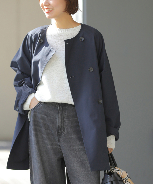 JOURNAL STANDARD relume（ジャーナルスタンダード　レリューム）の「［26SS新作 / 洗濯機洗い可］ノーカラートレンチコート（トレンチコート・レディース・ベージュ/ネイビー・FREE）」の17枚目の写真