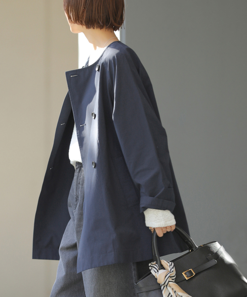 JOURNAL STANDARD relume（ジャーナルスタンダード　レリューム）の「［26SS新作 / 洗濯機洗い可］ノーカラートレンチコート（トレンチコート・レディース・ベージュ/ネイビー・FREE）」の20枚目の写真
