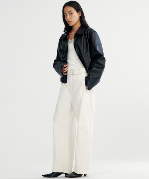 Bie(ビエ)の「ハイウエストワイドパンツ(その他パンツ・レディース・ホワイト/ライトブラウン・M/L/S)」の11枚目の写真