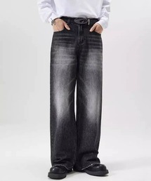 SHEPP（シープ）の「【UNISEX】ヴィンテージライクウォッシュドワイドデニム（デニムパンツ）」