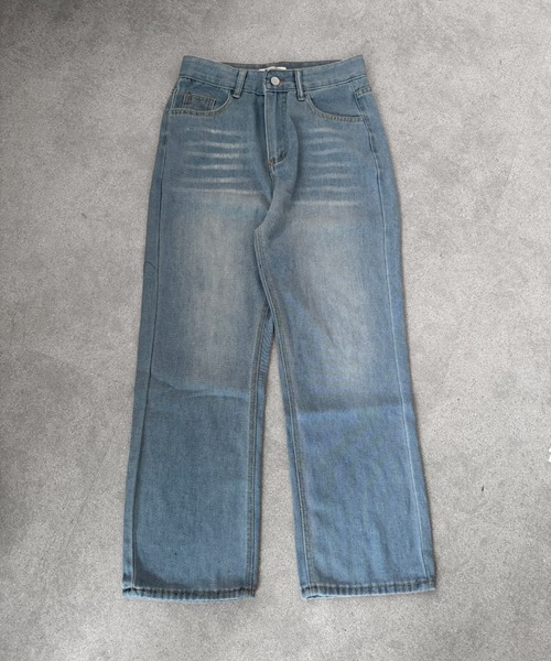 SHEPP（シープ）の「【UNISEX】ヴィンテージライクウォッシュドワイドデニム（デニムパンツ・メンズ・ブルー系その他/ブラック/サックスブルー/ブルー・M/L）」の14枚目の写真