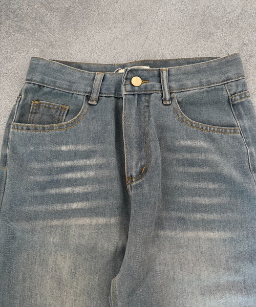 SHEPP（シープ）の「【UNISEX】ヴィンテージライクウォッシュドワイドデニム（デニムパンツ・メンズ・ブルー系その他/ブラック/サックスブルー/ブルー・M/L）」の16枚目の写真