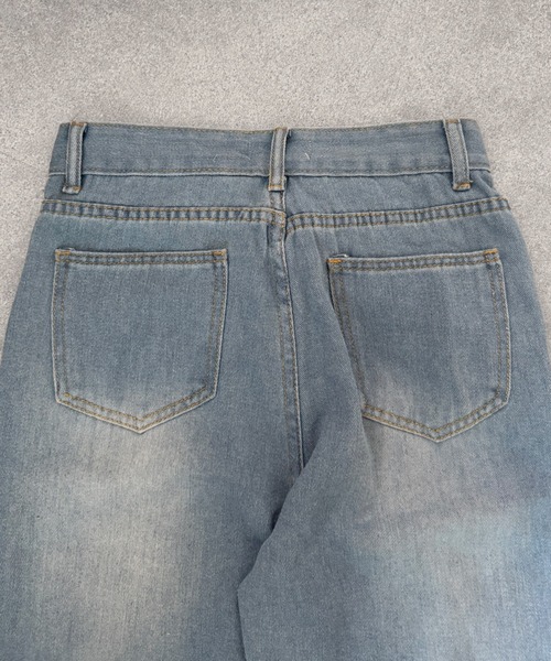 SHEPP（シープ）の「【UNISEX】ヴィンテージライクウォッシュドワイドデニム（デニムパンツ・メンズ・ブルー系その他/ブラック/サックスブルー/ブルー・M/L）」の22枚目の写真