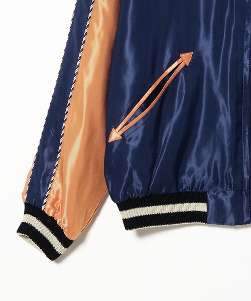 BEAMS BOY（ビームスボーイ）の「テーラー東洋 / Late 1950s Style Acetate Souvenir Jacket “HAWAII MAP” × “DRAGON & TIGER”（スカジャン・レディース・ネイビー・SMALL）」の8枚目の写真