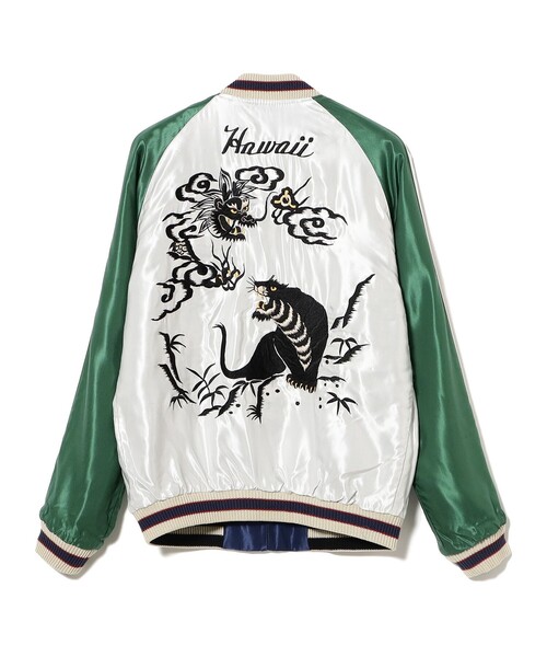BEAMS BOY（ビームスボーイ）の「テーラー東洋 / Late 1950s Style Acetate Souvenir Jacket “HAWAII MAP” × “DRAGON & TIGER”（スカジャン・レディース・ネイビー・SMALL）」の4枚目の写真